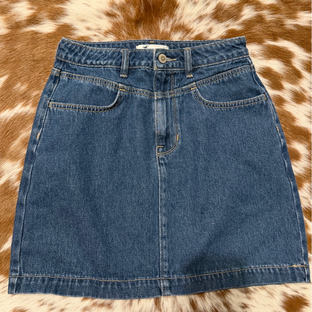 Hollister Dark Blue Denim Mini Skirt
